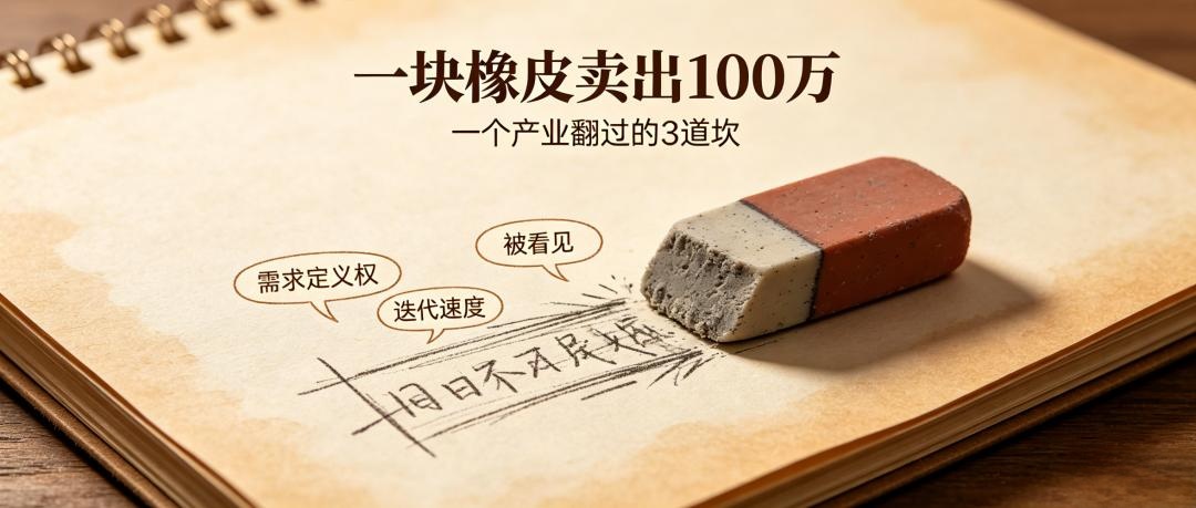 一块橡皮卖出100万：一个产业翻过的3道坎