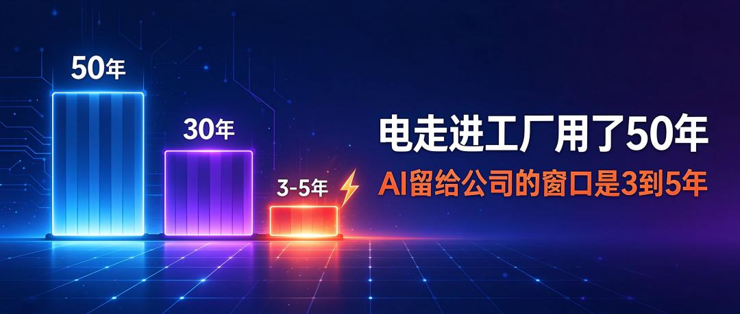 电走进工厂用了50年，AI留给公司的窗口是3到5年