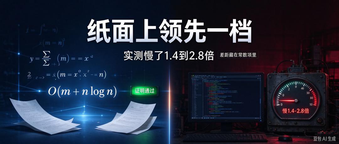 纸面上领先一档，实测慢了1.4到2.8倍，差距藏在常数项里