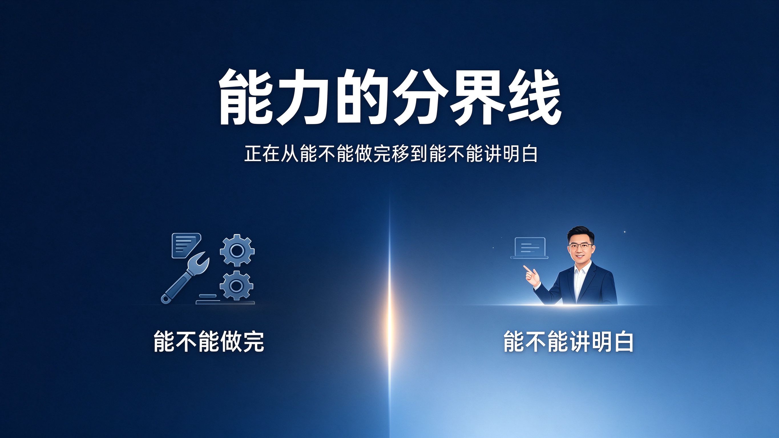 能力的分界线，正在从能不能做完移到能不能讲明白